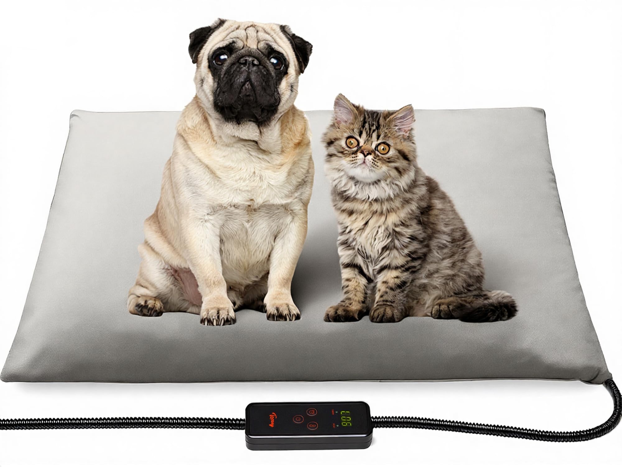 Photo 1 of Toozey Medium Pet Heating Pad, 28x20 in, 6 Temp Settings, Timer, Waterproof, Chew-Resistant Cord, for Dogs and Cats