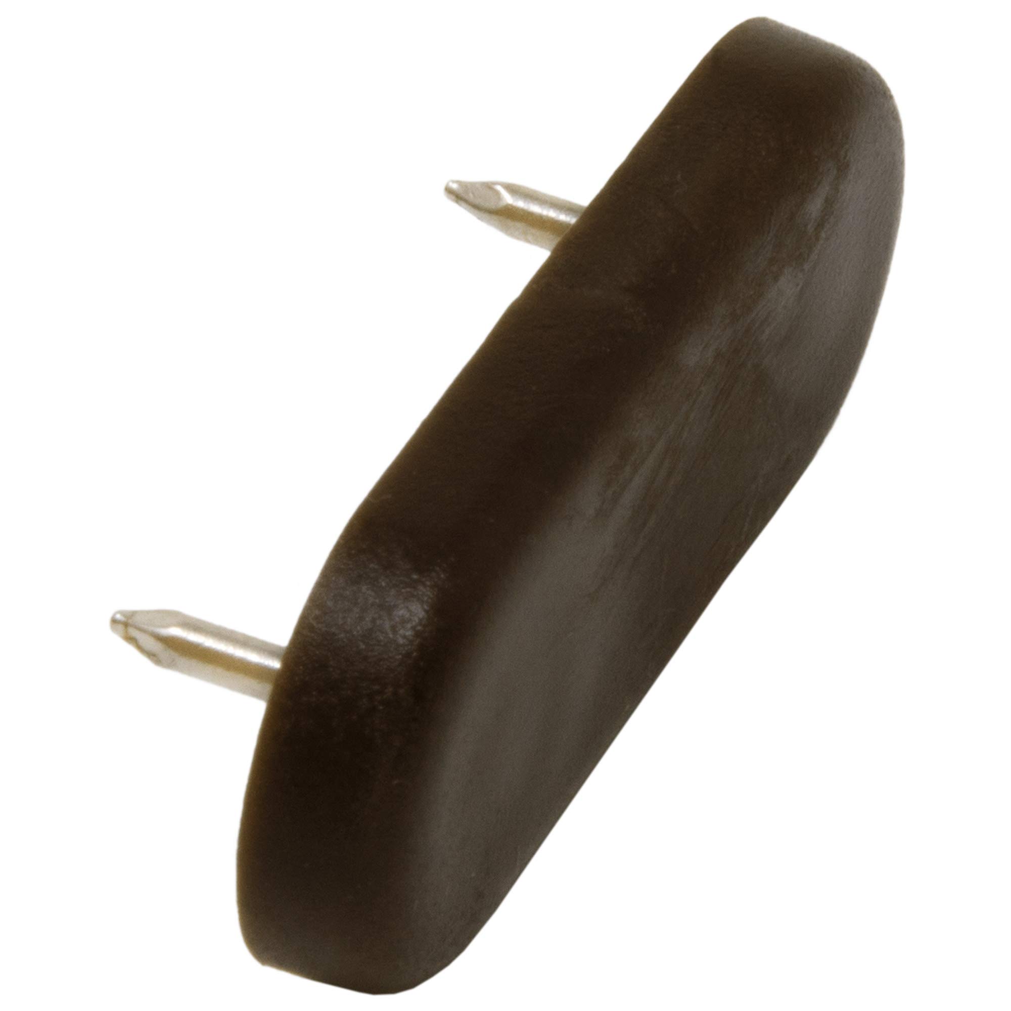 Adsamm® / 16 x Glides in plastic with nail | 0,71'' x 1,73'' (18x44 mm) | brown | angular | Premium quality furniture sliders with nail by Adsamm®