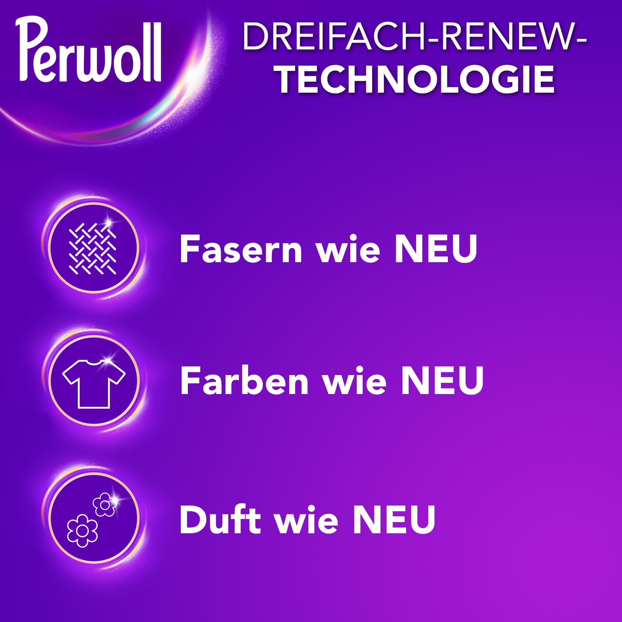 Perwoll Color Waschmittel (80 Waschladungen), Feinwaschmittel reinigt sanft und erneuert Farben und Fasern, für alle farbigen Textilien, Color Waschmittel mit Dreifach-Renew-Technologie 2