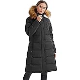 Orolay Women's Down Jacket Winter Long Coat Windproof Puffer Jacket with Fur Hood