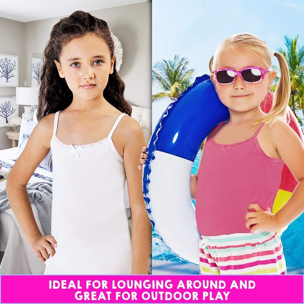 Brix Camisole Tank Top Undershirts for Girls- Cotton, Tagless, Sleeveless- 4 Pack: Clothing