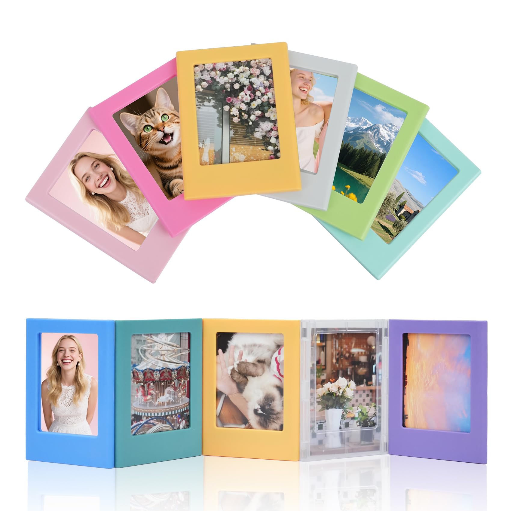 Photo 1 of 12Pack Magnetic Picture Frame, Mini Picture Magnets 2.5x3.5 inches Picture Frame for Refrigerator, Small Size Magnetic Photo Frames, Magnetic Photo Frames for Refrigerator, School, Office(Photo Size-3.3 x2.1 inches)
