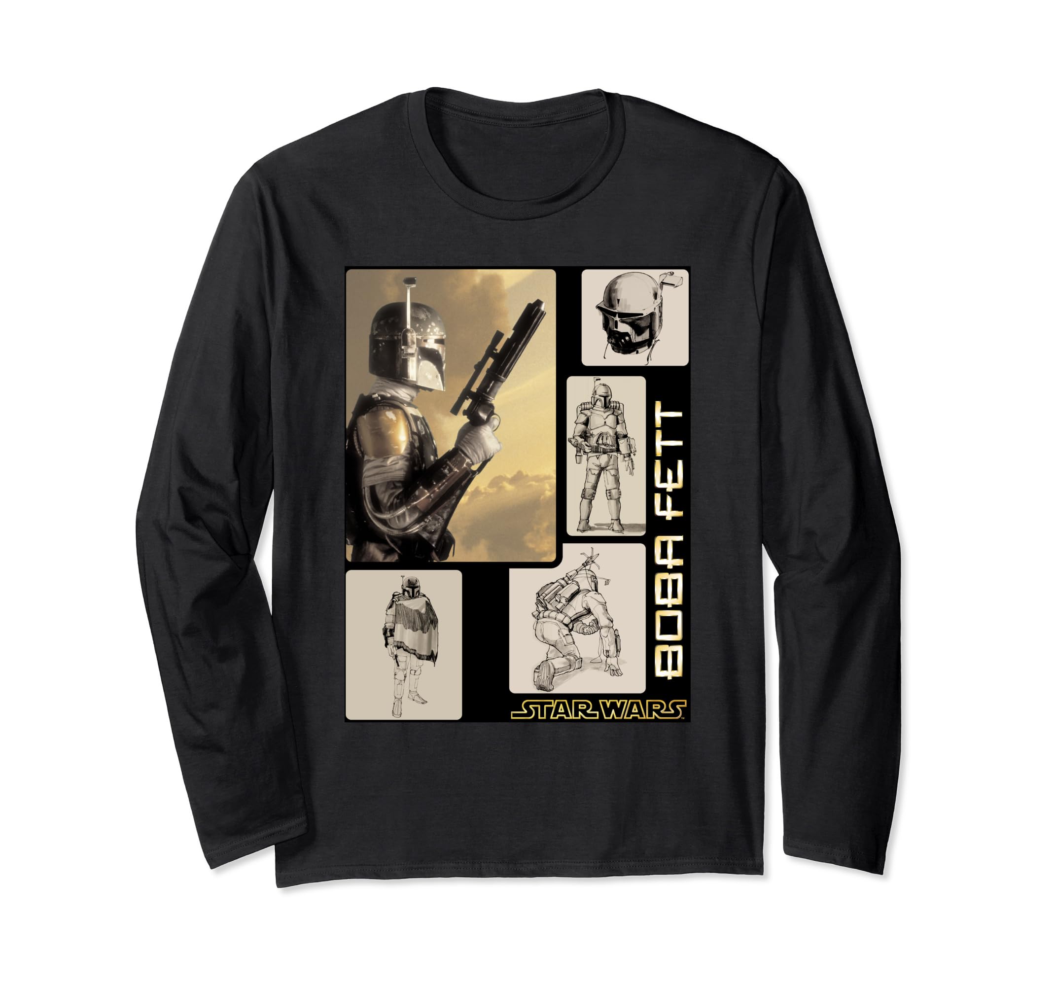 Star Wars Boba Fett Concept Sketches Long Sleeve T-Shirt