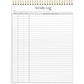 Better Office Products Activity Log Notepad, 8.5" x 11", Planning Note Pad, 50 Sheets, Double-Wire Spiral, Daily Time Tracking Productivity Checklist Organizer,(1 Pack)
