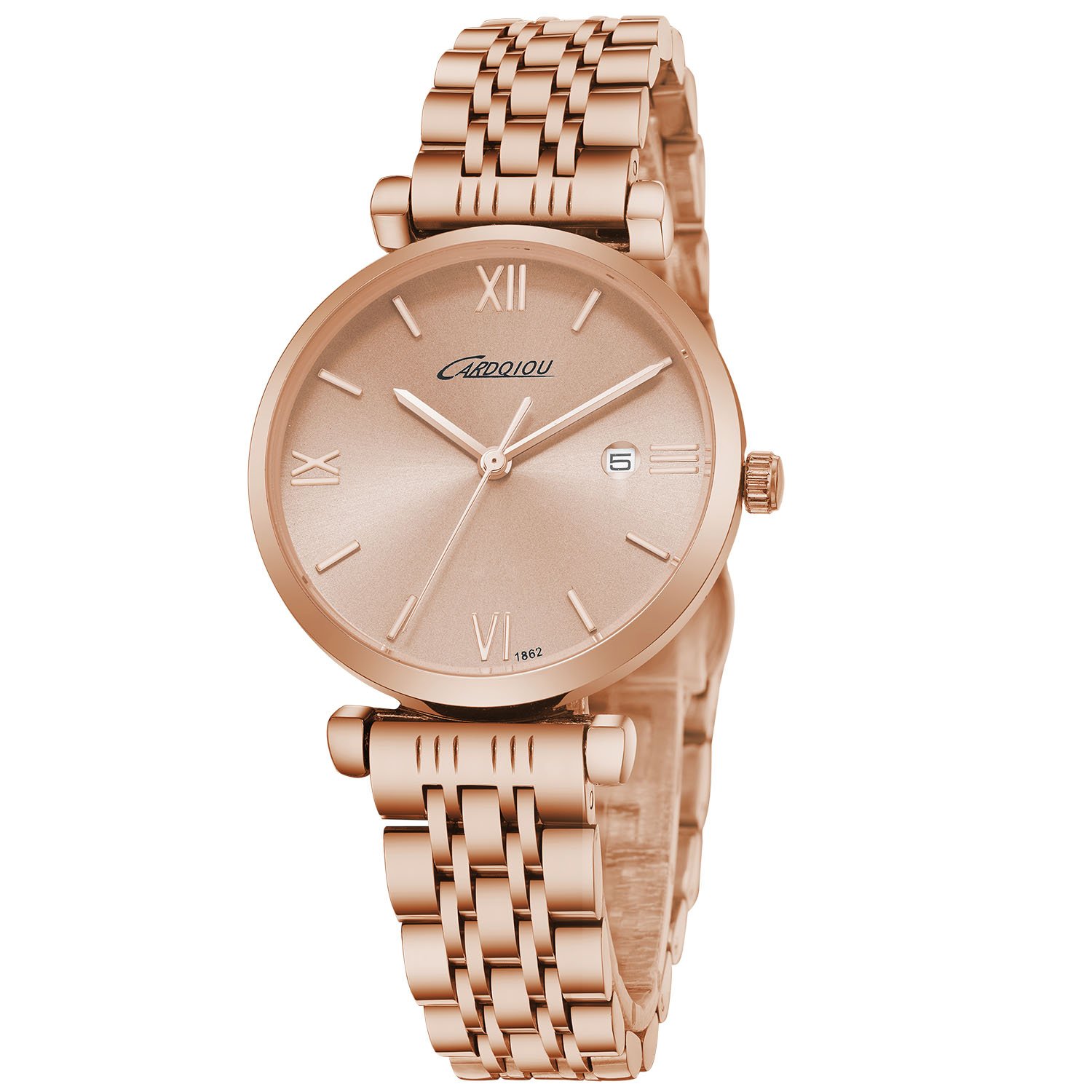  Cardqiou Women Watch Women Rose Gold Watch