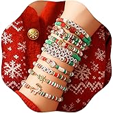 CUBACO Beaded Bracelets for Women, Gift Set of 12/14 Pcs - Handmade Letter Bracelets, Adjustable Stretch Stackable Friendship Bracelets Bulk for St Patricks Day Valentines Day Cowgirl Cowboy Christmas