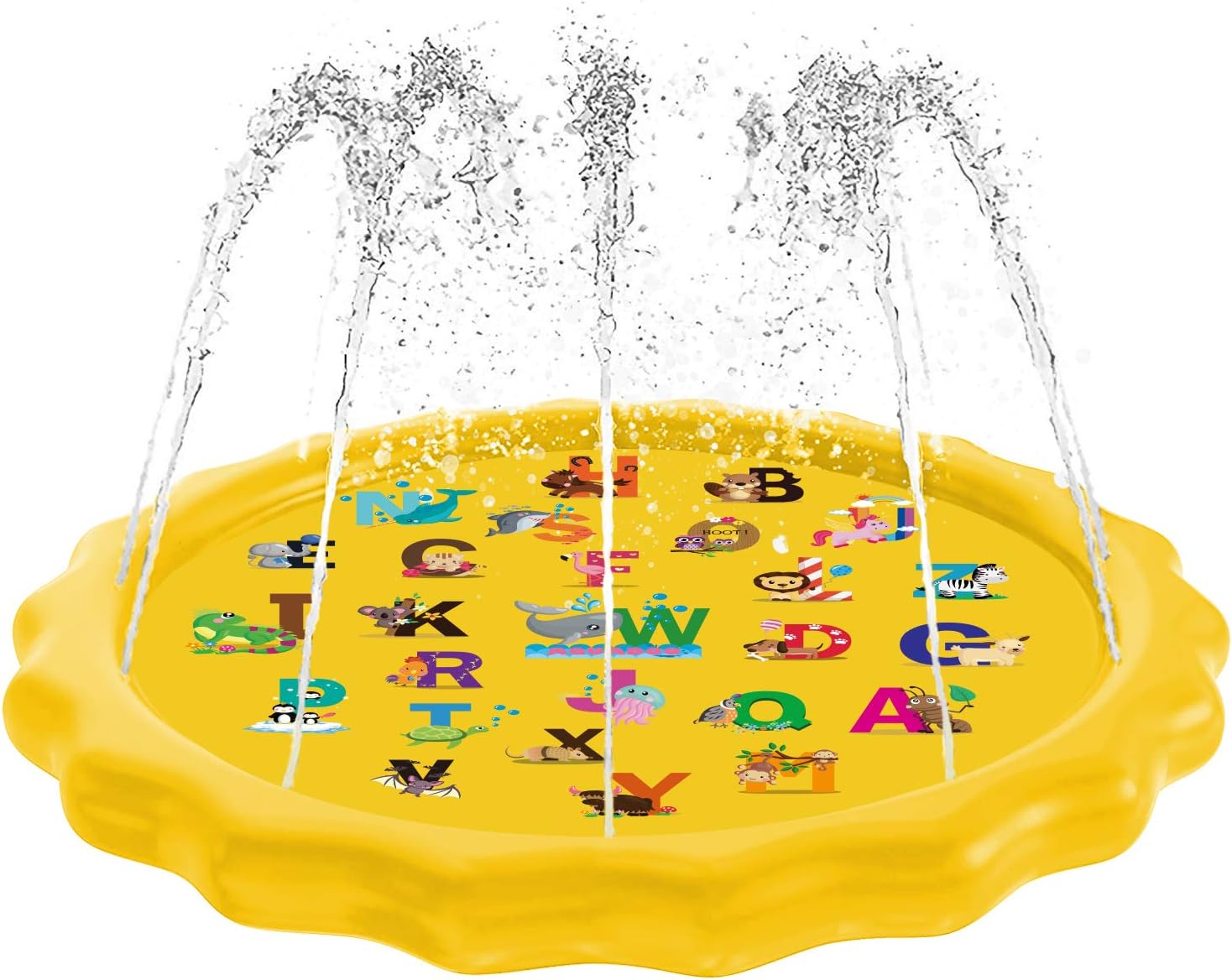 Aquadoo Sprinkler for Kids, Splash Pad, and Swimming Pool for Kids – Children’s Sprinkler Pool, 68’’ Inflatable Water Toys “from A to Z” Outdoor Swimming Pool for Babies and Toddlers: Toys & Games