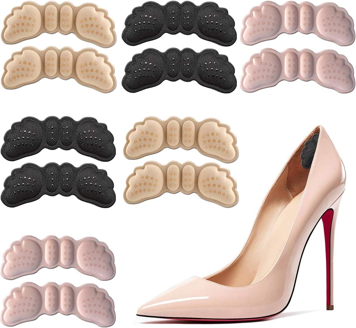 6 Pairs Heel Grips for Women Heel Cushion Inserts for Shoes