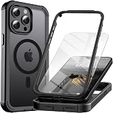 Magnetic for iPhone 15 Pro Max Case with Screen Protector-Black | Compatible with MagSafe,Military Grade Drop Proof,Heavy Duty Protection,2-Layer Durable Shockproof Bumper Phone Case 6.7"