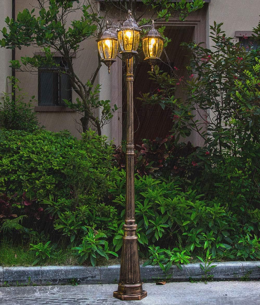 Aussenleuchte 3 Armige Mastleuchte Antik Look Aluguss Und Glasschirm Kandelaber 3 Flammig E27 Fassung Strassenleuchte Schatten Klarglas 230cm Garten Laterne Vintage Wegeleuchte Bronze Sidra Hospital