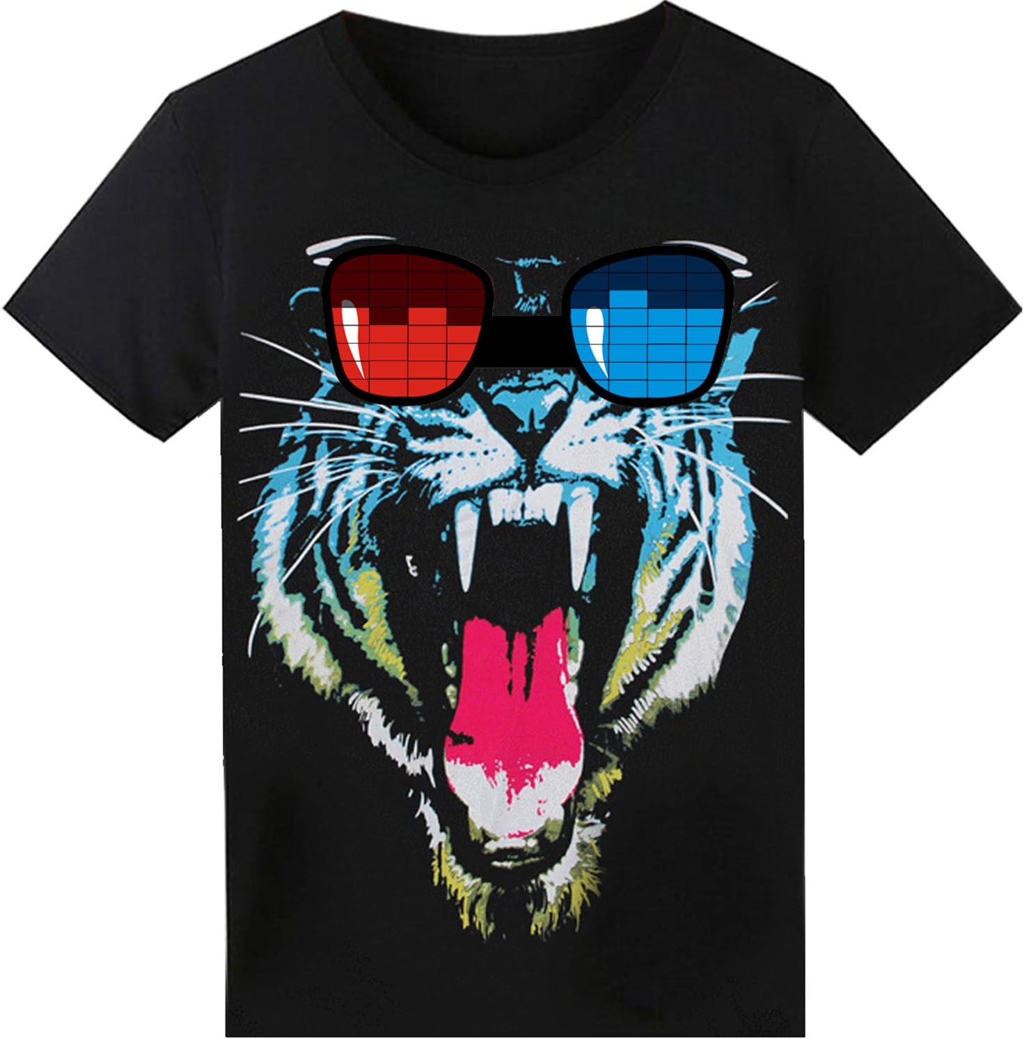 SOOOECLED T-Shirt Sound Activated Equalizer T Shirt Light Up for Halloween EDM Party Hip Hop Cosplay Concert Costume Birthday DJ Gift Black