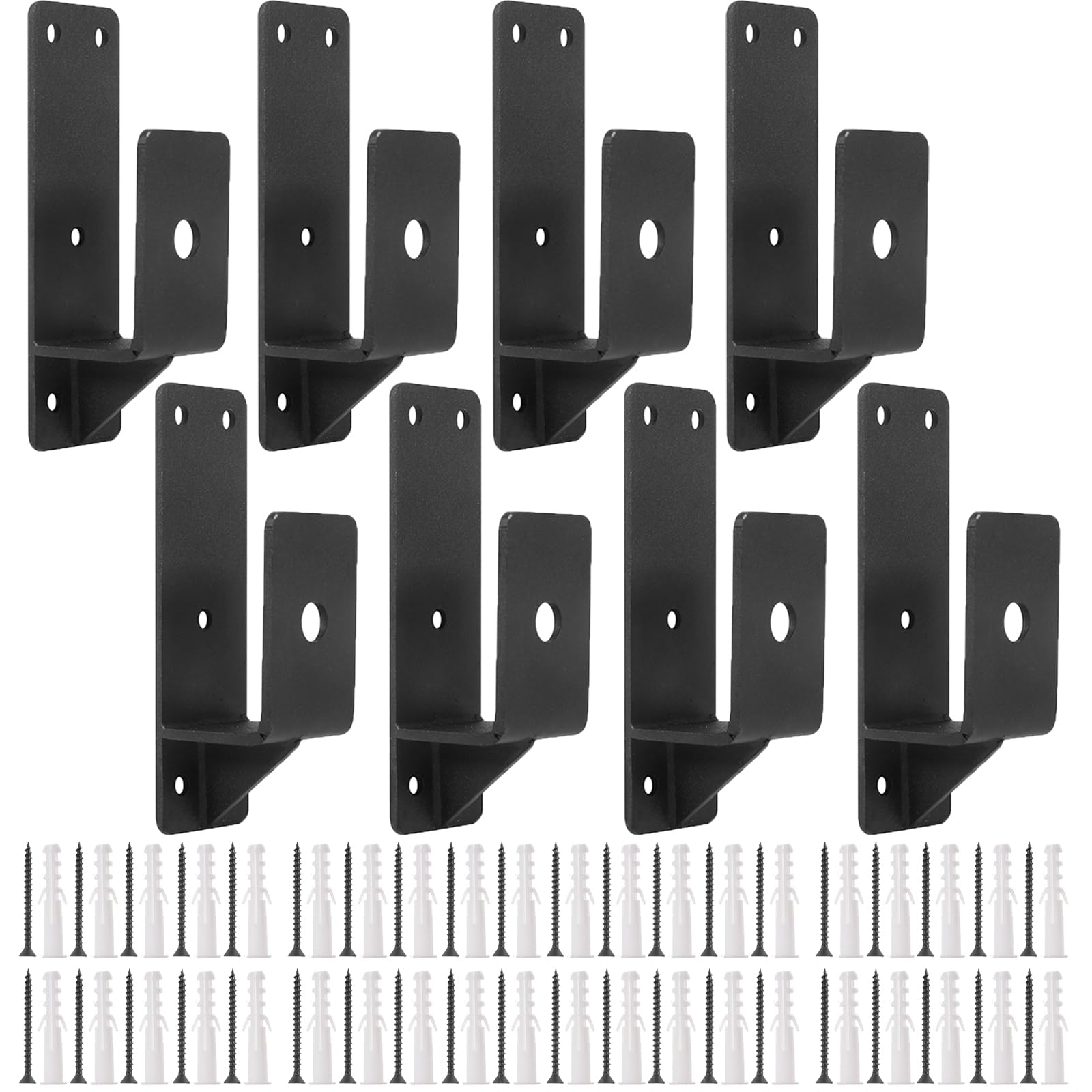 Photo 1 of Ohiyoo 4 Pack Door Barricade Brackets 2 x 4 Door Security Bar Heavy Duty Drop Open Bar Holder for Home Security Fits 2 x 4 Lumber Door Brace for Home Security, Black