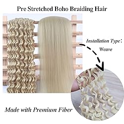 Boho Curly Hair for Braiding 4 Packs 26 Inch Blonde
