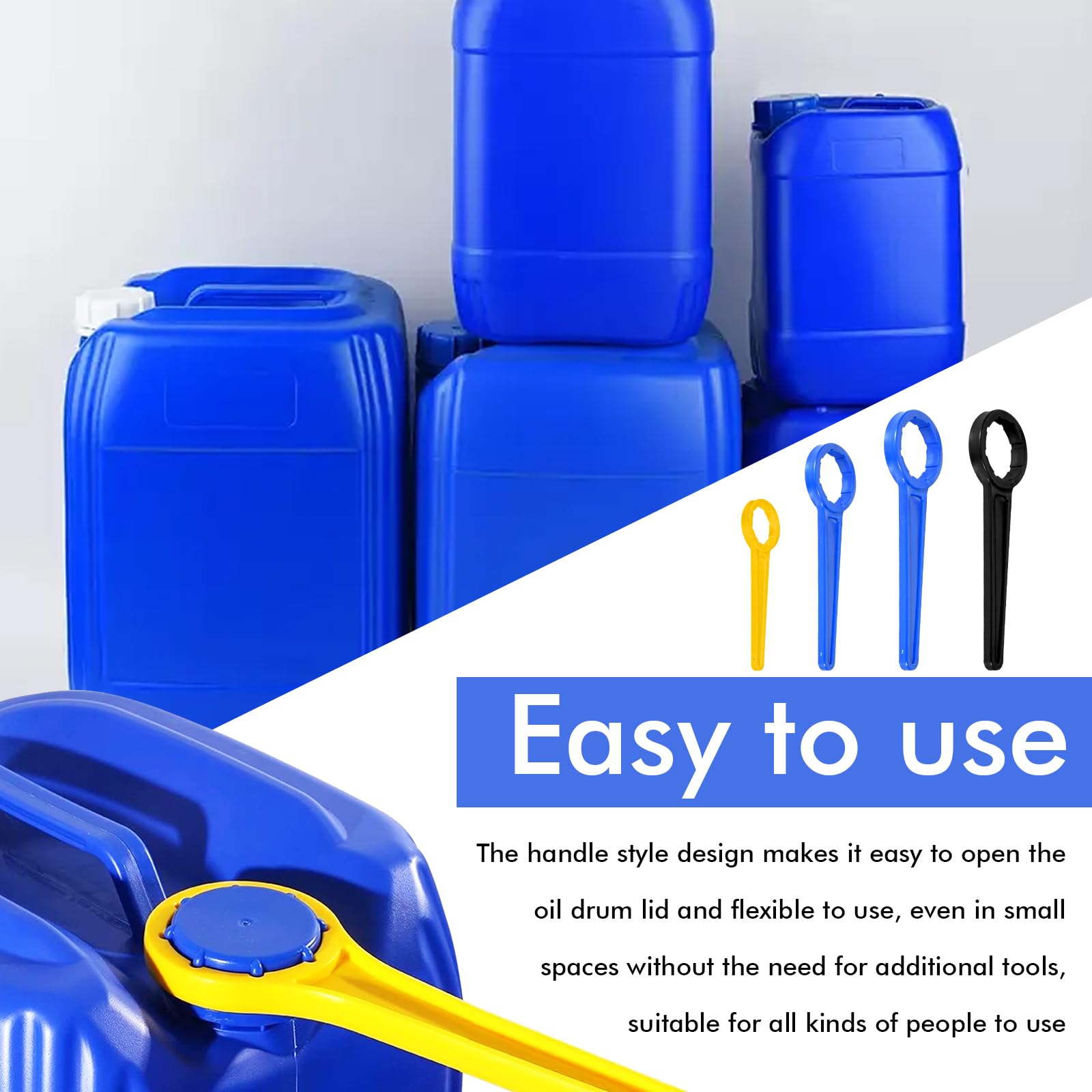 4 Stück DIN 41/51/61 Kanisterschlüssel Ringschlüssel, Kanister Öffner, Öffner für Kanister-Schraubdeckel, für alle gängigen 5, 10, 20, 25 und 30 Liter Kanister zum leichten öffnen von Kanistern 6
