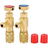 R12 R410 Refrigerant Charging Valve R12 R22-1/4&ldquo; Male to 1/4&rdquo; Female | R410 - 1/4" Male to 5/16" Female, Safety Adapter Flow Control Ball Valve for R12 R22 R410 Air Conditioner Manifold
