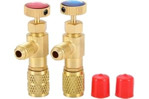 R12 R410 Refrigerant Charging Valve, R12 R22-1/4“ Male to 1/4” Female, R410-1/4 Male to 5/16" Female, Safety Adapter Flow Con