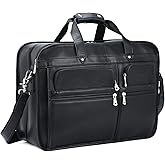 Polare 18.5” Full Grain Leather Laptop Briefcase Messenger Bag Tote For Men Large Fits 17.3” Laptop