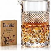 Barillio 24 Oz Crystal Cocktail Mixing Glass | Seamless Lead-Free Crystal, Weighted Base Stirring Pitcher
