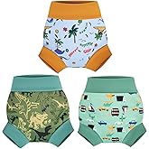 MOEMOE Baby Reusable Swim Diapers 3Pcs Comfortable Waterproof Baby Swim Diapers for Boys Swim Lesson S/2T