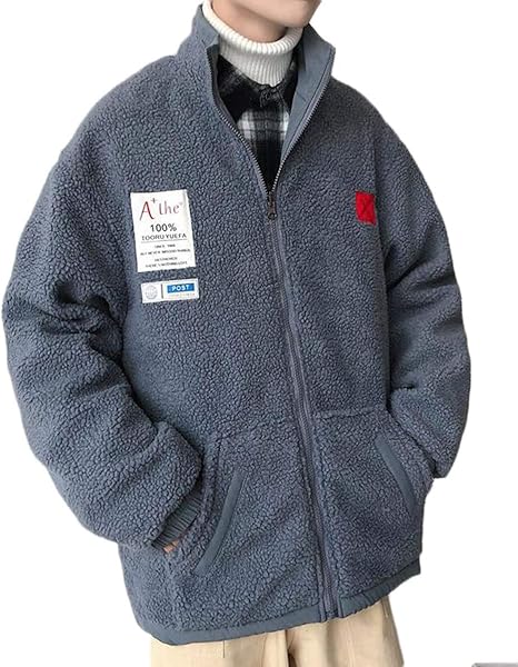 Amazon ｊｑｂｆｌボアジャケット メンズ もこもこ アウター 冬 ボアブルゾン リバーシブル 中綿ジャケット フリース ジップアップ 暖かい ボアコート 大きいサイズ 冬服 コート ジャケット 通販