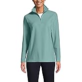 Lands' End Womens Anyweather Quarter Zip Fleece Pullover Mint Sky Regular X-Small