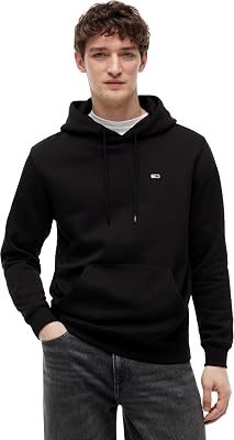 Sweat à Capuche Homme Regular Fit Flag Fleece avec Capuche, Noir (Black), XS