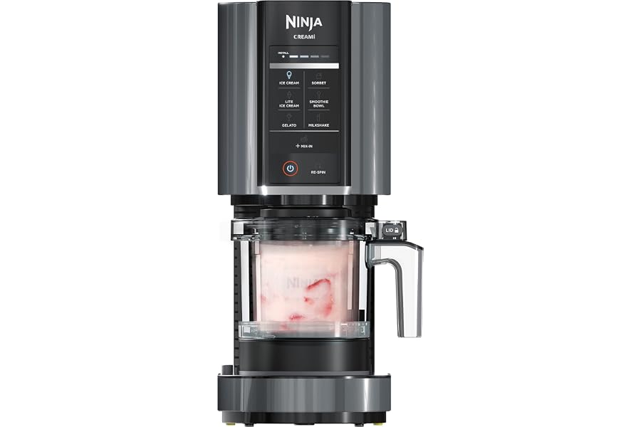 Ninja CREAMi Ice Cream Maker | 7-in-1 - IceCream, Gelato, Sorbet, Milkshakes, Mix-ins, Smoothie Bowls & More | Includes (1) D Book
