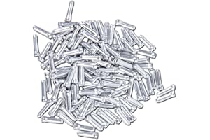 Busieea 120 Pcs Bike Brake Cable End Caps, Alloy Cable Crimps, for Road & Mountain Bicycle Parts, Pure Aluminum Material