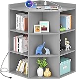 Aheaplus Corner Cabinet, Corner Storage with USB