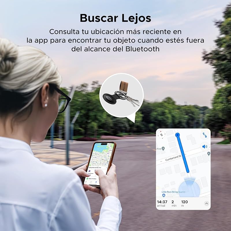 UGREEN FineTrack Mini Tag Locator Bluetooth SmartTag Tracker Suporte iOS 18 Mês Battery Tracker Compatível com Find My for Keys Bagagem Carteira Bicicleta Mochila Bag (2 peças)