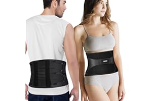 Boenoea Back Brace for lower back pain, Adjustable Lumbar Supports for Men and Women Relief for Herniated Disc, Scoliosis, Sciatica, Heavy lifting (L)