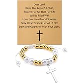 Mwphuy Christian Gifts for Women Friends Sister Daughter Religious Beaded Bracelet Jewelry Faith Confirmation Baptism Gifts for Her Niece Bible Verse Bracelet Christmas Birthday Gift
