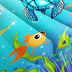 XYNHML Turtle Comforter Set Twin Ocean Watercolor