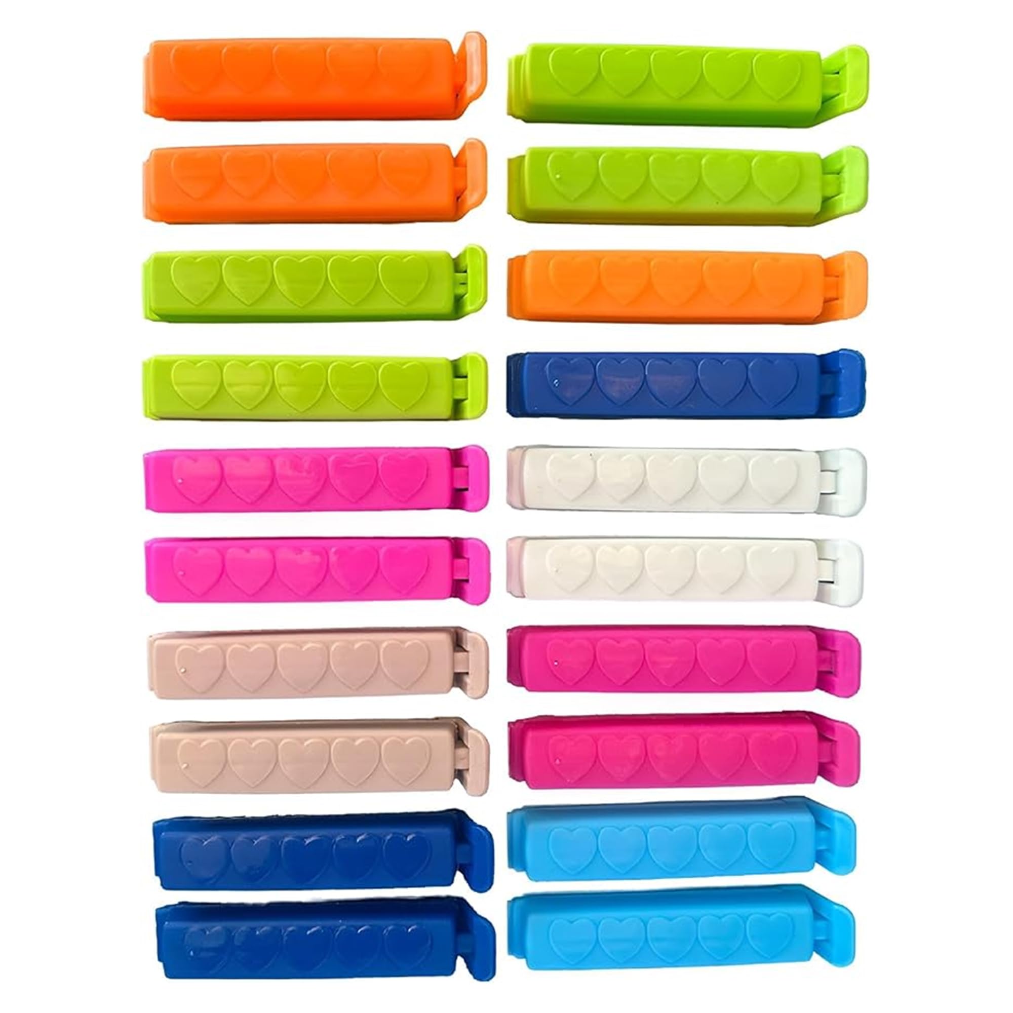 ASPIRE UK 10 X Reusable Food Bag Sealing Clips, Strong Plastic Bag Clips for Kitchen Storage, Airtight Snack Bag Sealers for Bread, Cereal & Freezer Bags, Colourful Food Saver Clips for Freshness