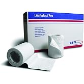 Lightplast Pro Tearable Adhesive Stretch Bandage, White, 2 Inch x 5 Yard-24 Rolls