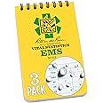 Rite in the Rain Weatherproof EMS Notebook, 3" x 5", Yellow Cover, Vital Stats Pages, 3 Pack (No. 112-3)