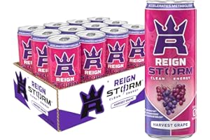 REIGN Storm, Harvest Grape, Fitness & Wellness Energy Drink, 12 Fl Oz (Pack of 12)