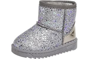 Girls Glitter Snow Boots Toddler/Little Girls Warm Winter Sequin Comfy Cute Durable Outdoor Sparkle Princess Ankle Boots