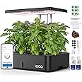 iDOO Hydroponics Growing System Kit 12Pods, Christmas Gifts for Women Mom, Herb Garden Indoor with LED Grow Light for Home, Built-in Fan, Auto-Timer, Adjustable Height Up to 11.3", 12Pods WiFi-Black