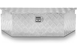 DNA MOTORING Trailer Tongue Box Truck Tool Box, Lockable Storage Box Truck Bed Tool Box Aluminum Truck Tool Box for Bed of Tr