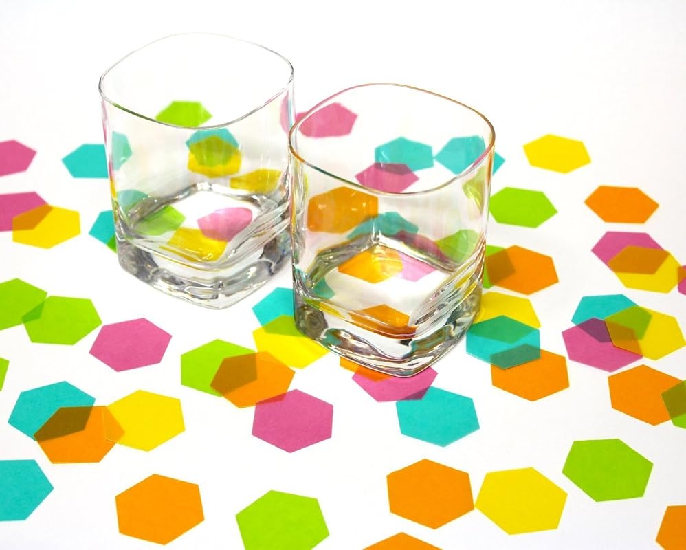 Hexagon Confetti Large sized translucent confetti 70 pieces Party Decorations