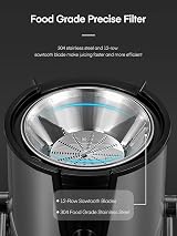 FOHERE Centrifugal Juicer 900W, 3” Feed Chute, 3 Speed, Silver view 2