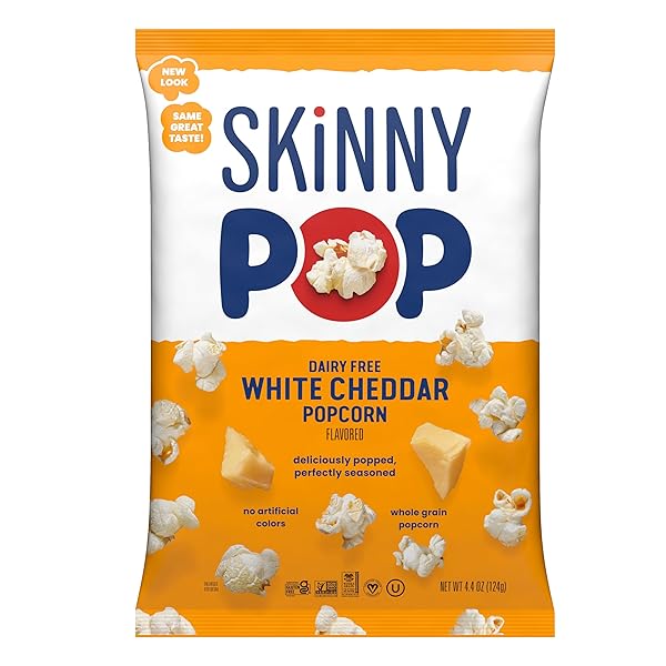 SKINNYPOP POPCORN, DAIRY-FREE WHITE CHEDDAR, WHOLE GRAIN SNACK,...
