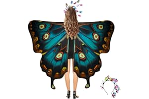 cosmisun Butterfly Wings Shawl Costume Fairy Butterfly Wings Cape for Women Party Dress up Cosplay Halloween 69x57inch