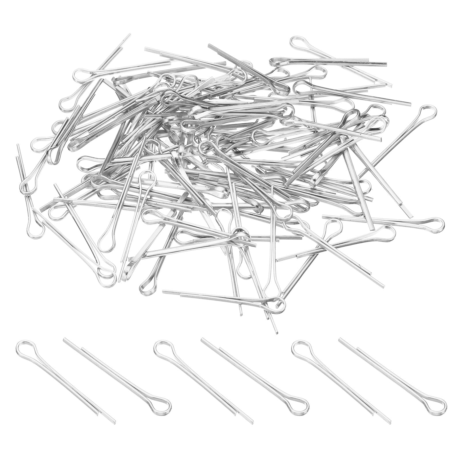 PATIKIL 1.2x19mm Aluminium Cotter Pins, 400Pcs Split Pin Fastener Clips for Fastening Crystals Parts, Chandelier Replacements, Silver