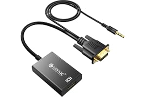 eSynic VGA to HDMI Adapter Converter 1080P Gold Plated VGA Male to HDMI Female Video Cable Converter VGA to HDMI Output Adapt