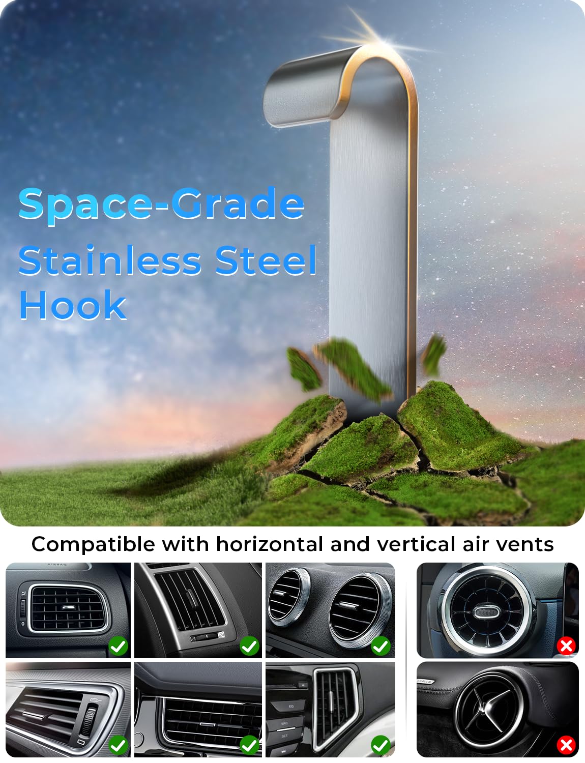 Handyhalterung Auto Handy Halterung Autohalterung: Universale Lüftung Handyhalter, EIN-Knopf-Release & 360 Grad Vent KFZ Halterung für iPhone 16/15/14/13/12 Pro Max Plus, Samsung, Huawei, Xiaomi, usw 6