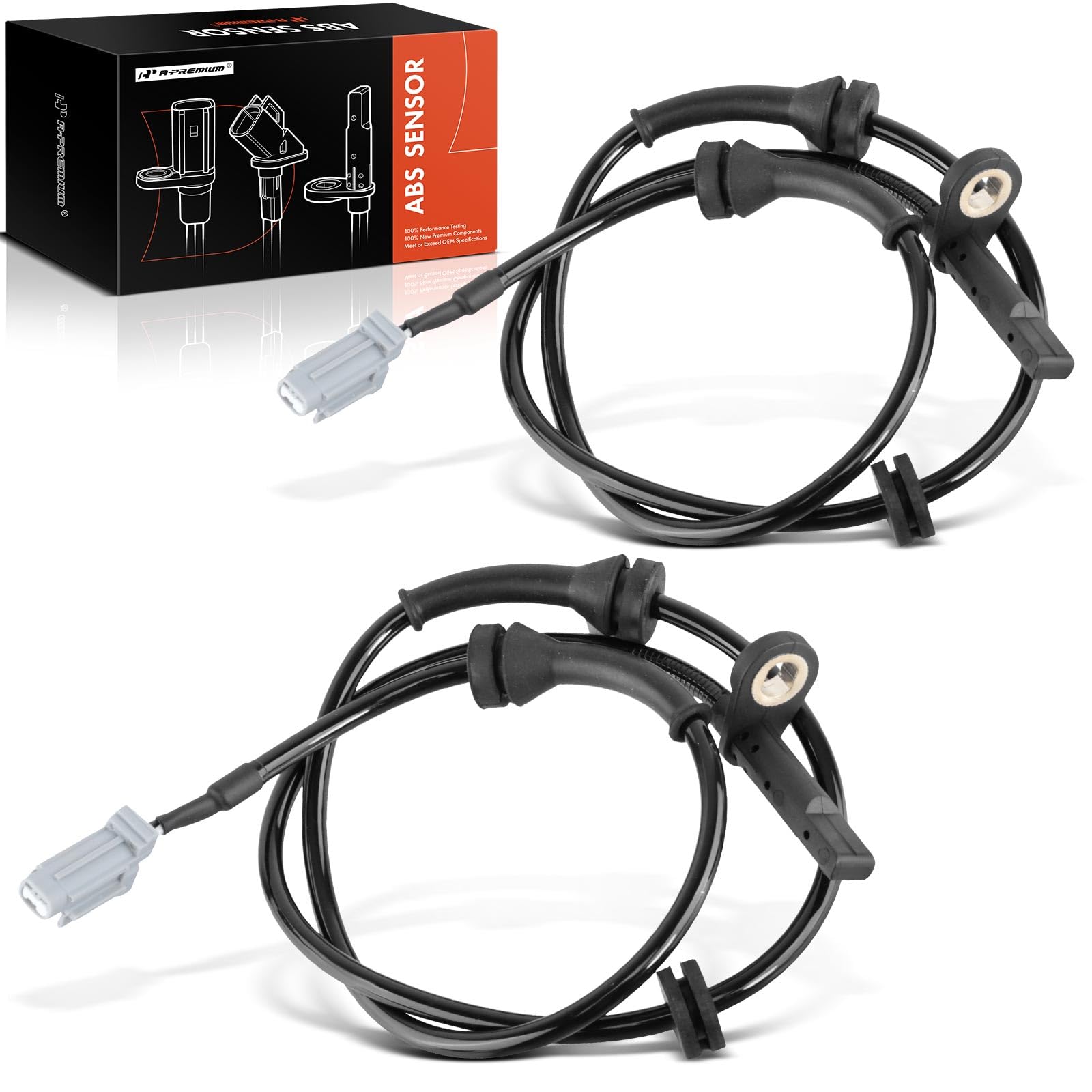 Photo 1 of A-Premium Front Left and Right ABS Wheel Speed Sensor - Compatible with Nissan Models - Rogue 2008 2009 2010 2011 2012 2013 - Front Driver and Passenger Side, Replaces 47910-1DA1A, 47910-JG000