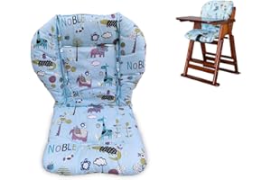 twoworld High Chair Cushion, Large Thickening Baby High Chair Seat Cushion Liner Mat Pad Cover Breathable (Blue Animal)