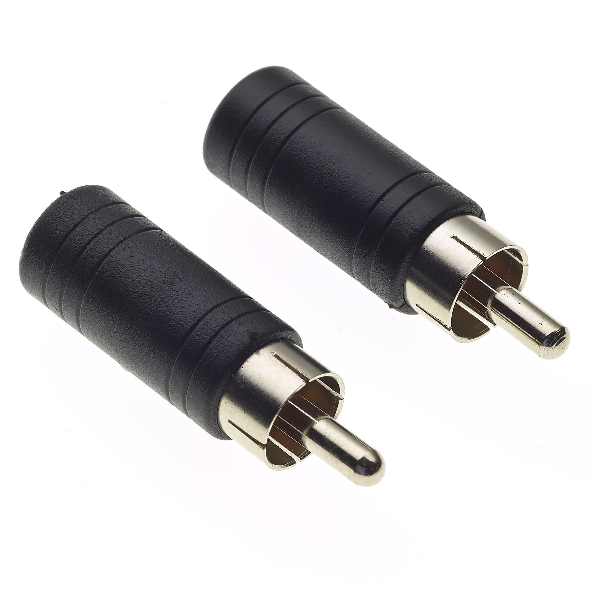 Keple RCA Male Plug to 3.5mm 1/8" Inch Stereo Socket Female Adaptor Connector, Pack of 2 - Convertor and Audio Adapter for Stereo, Amps, and A/V Receivers